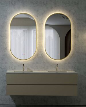 Espelho LED dourado Tokyo