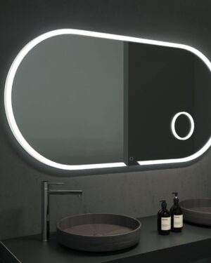 Espelho elíptico com luz LED
