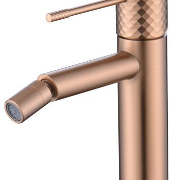 Torneira para bidé em ouro rosa escovado