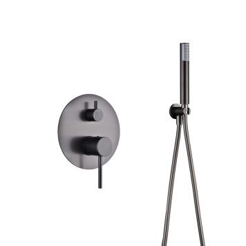 Kit chuveiro embutido de teto Tivoli Black Gun Metal
