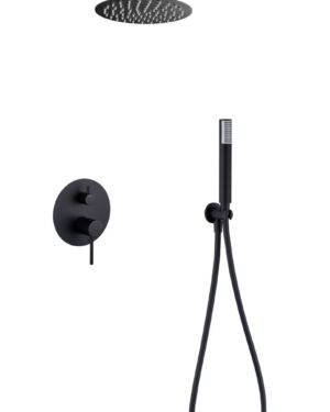 Kit chuveiro embutido de teto preto Tivoli