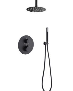 Chuveiro termostático de teto preto fosco Tivoli