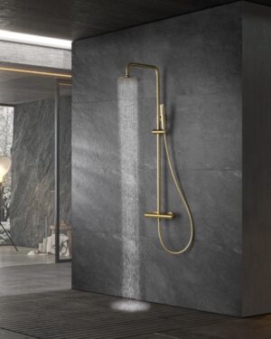 Chuveiro de coluna termostático dourado Nápoles