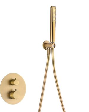 Chuveiro teto termostático dourado Salerno