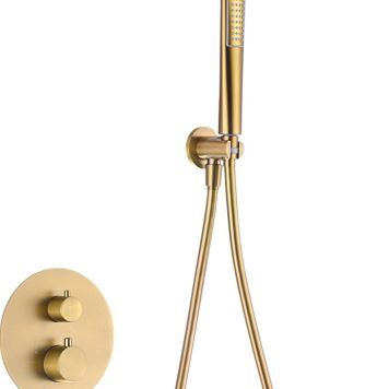 Chuveiro teto termostático dourado Salerno