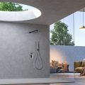 Conjunto de duche embutido preto metálico Pisa