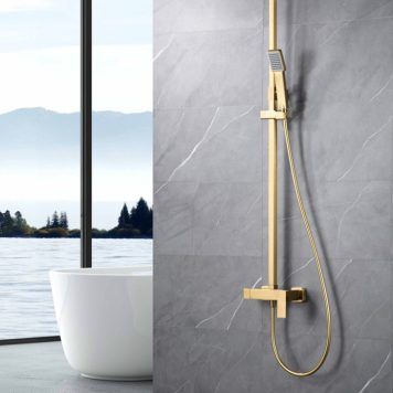 Conjunto de duche quadrado dourado Pisa