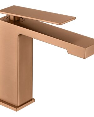 Torneira quadrada de lavatório ouro rosa escovado Pisa