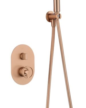 Chuveiro para teto Vesúvio cor ouro rosa mate