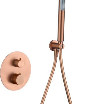 Chuveiro teto termostático ouro rosa escovado Piamonte