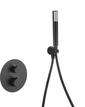 Chuveiro de teto termostático preto Piamonte