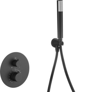 Chuveiro de teto termostático preto Piamonte
