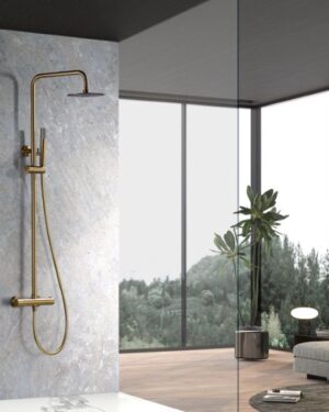 Conjunto termostático duche dourado Genova