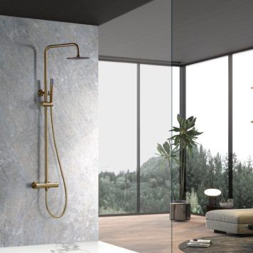 Conjunto termostático duche dourado Genova