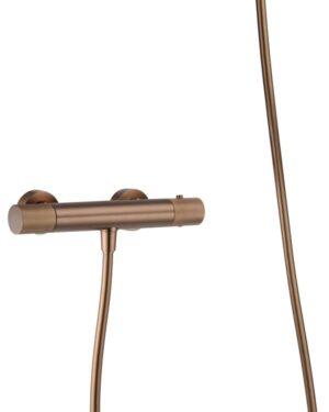 Torneira de duche termostática em ouro rosa escovado Line