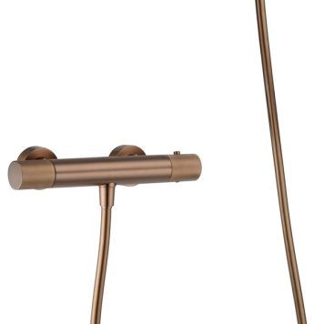 Torneira de duche termostática em ouro rosa escovado Line