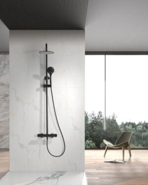 Conjunto de duche termostático preto ECO Kent