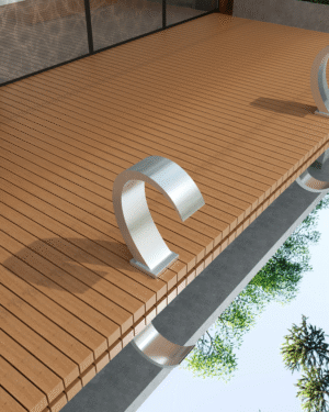 Cascata para piscina IGUAZU 20cm em aço inox S.316 instalada