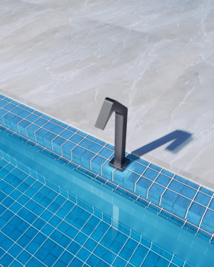 Cascata Niagara 6cm em aço inox 316 cinza-cobalto para piscina
