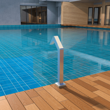 Cascata inox 316 piscina 6cm AC instalada
