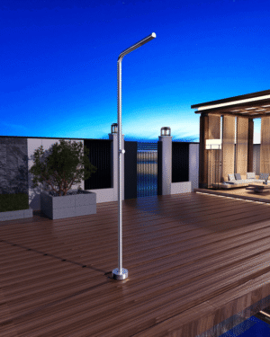 Chuveiro de piscina TEXAS Aço em aço S316 com design tubular exclusivo