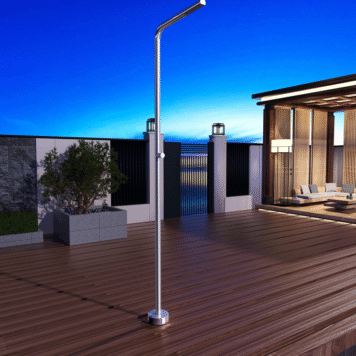 Chuveiro de piscina TEXAS Aço em aço S316 com design tubular exclusivo