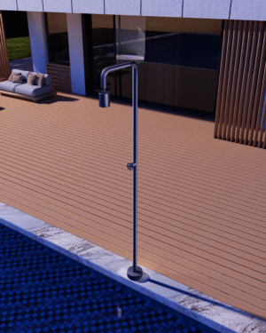 Chuveiro exterior para piscina inox Azul Oceano em aço S316 resistente à corrosão