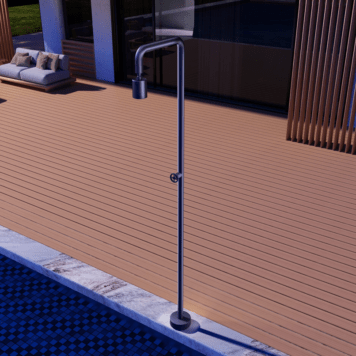 Chuveiro exterior para piscina inox Azul Oceano em aço S316 resistente à corrosão