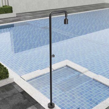 Chuveiro exterior para piscina inox cinza-cobalto em aço S316 resistente à corrosão