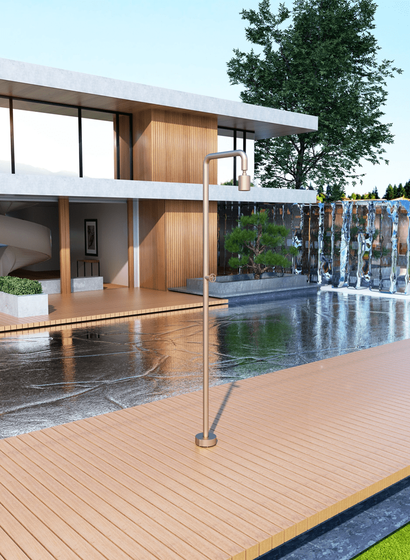 Chuveiro exterior para piscina inox moka em aço S316 resistente à corrosão