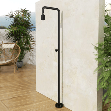 Chuveiro exterior para piscina inox preto mate em aço S316 resistente à corrosão