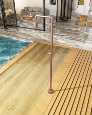 Chuveiro exterior para piscina inox Rosa Coral em aço S316 resistente à corrosão