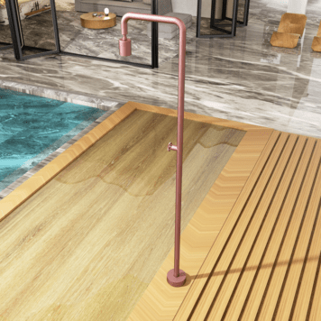 Chuveiro exterior para piscina inox Rosa Coral em aço S316 resistente à corrosão