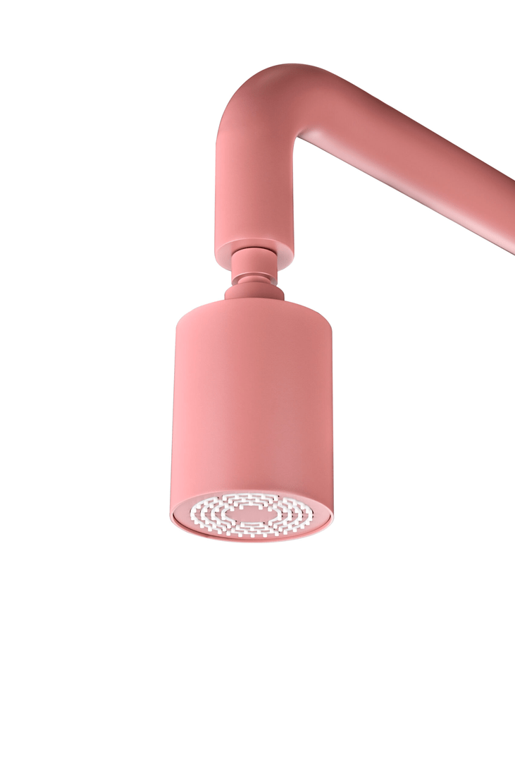 Detalhe do rociador Ø80mm do chuveiro exterior para piscina inox Rosa Coral