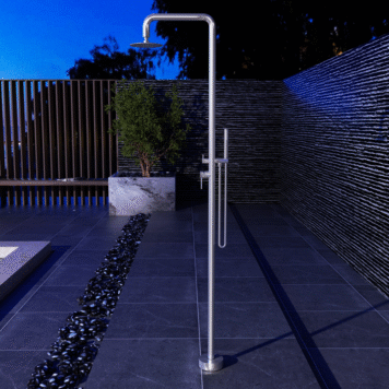 Chuveiro da Piscina Florida Aço Água Quente-Fria em aço S316 resistente à corrosão