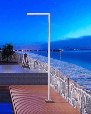 Chuveirão jardim-piscina Alabama Acerado em aço S316 resistente à corrosão