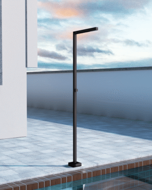 Chuveirão jardim-piscina Alabama Preto Mate em aço S316 resistente à corrosão