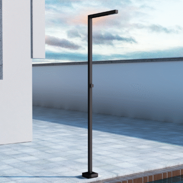 Chuveirão jardim-piscina Alabama Preto Mate em aço S316 resistente à corrosão