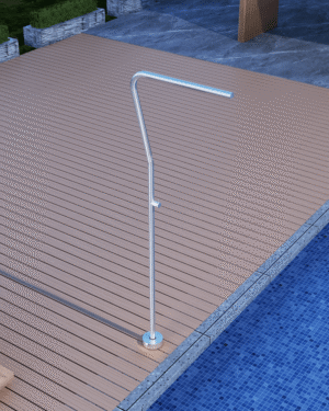 Duche exterior piscina NEVADA Acerado com design tubular moderno