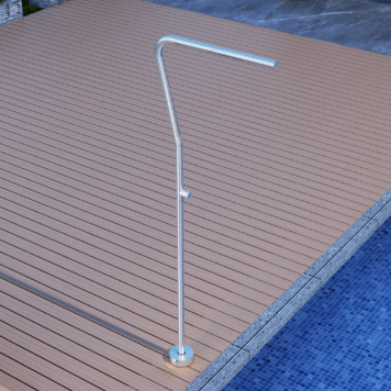 Duche exterior piscina NEVADA Acerado com design tubular moderno
