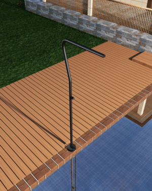 Duche exterior piscina NEVADA Preto Mate em aço S316 com design tubular moderno