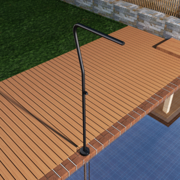 Duche exterior piscina NEVADA Preto Mate em aço S316 com design tubular moderno