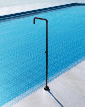 Duche piscina inox preto mate em aço S316 resistente à corrosão
