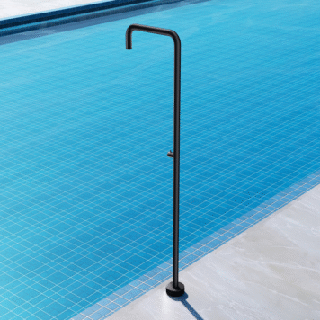 Duche piscina inox preto mate em aço S316 resistente à corrosão