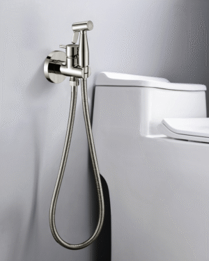 Chuveiro higiénico com misturadora Munich níquel escovado água quente fria