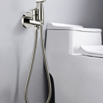 Chuveiro higiénico com misturadora Munich níquel escovado água quente fria