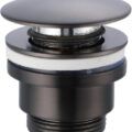 Válvula clic clac VCC018 Black Gun Metal IMEX para lavatório e bidé