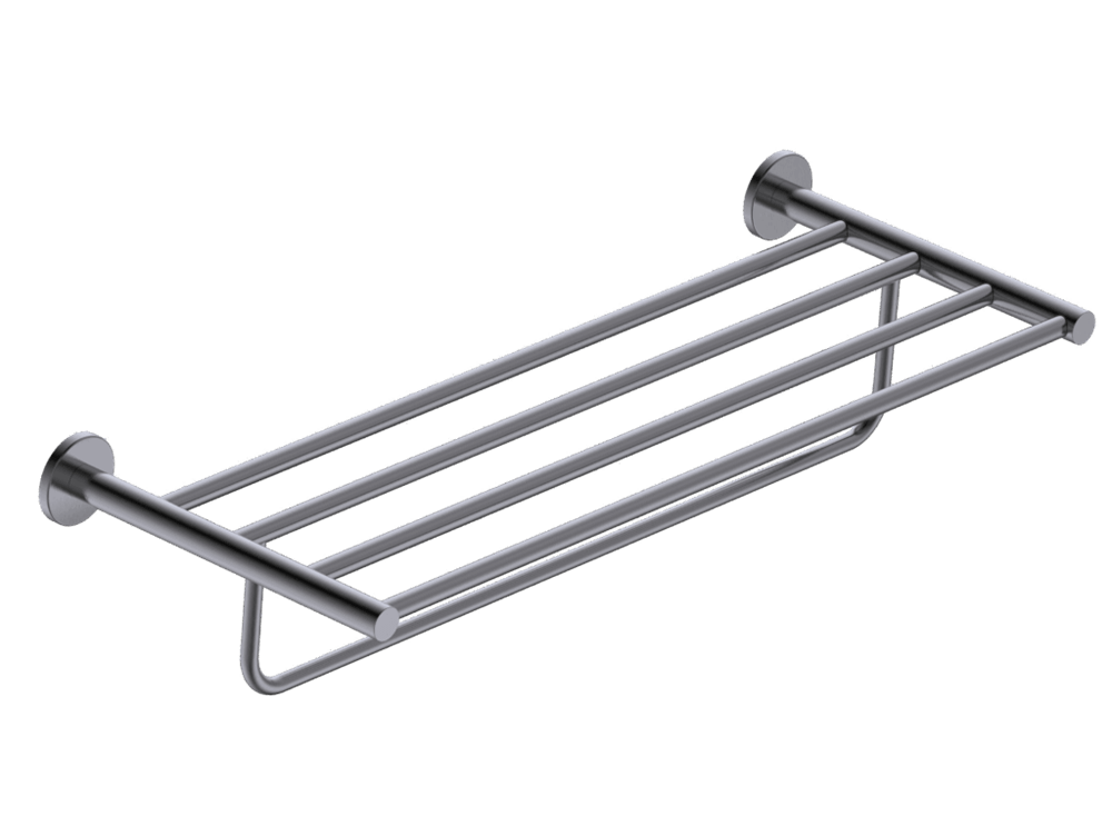 Toalheiro múltiplo ESSENTIAL Black Gun Metal em aço inox com quatro barras