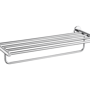 Toalheiro múltiplo ESSENTIAL cromado em aço inox com quatro barras