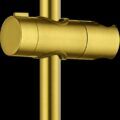Rampa de duche redonda em aço inox dourado com suporte de chuveiro de mão ajustável.